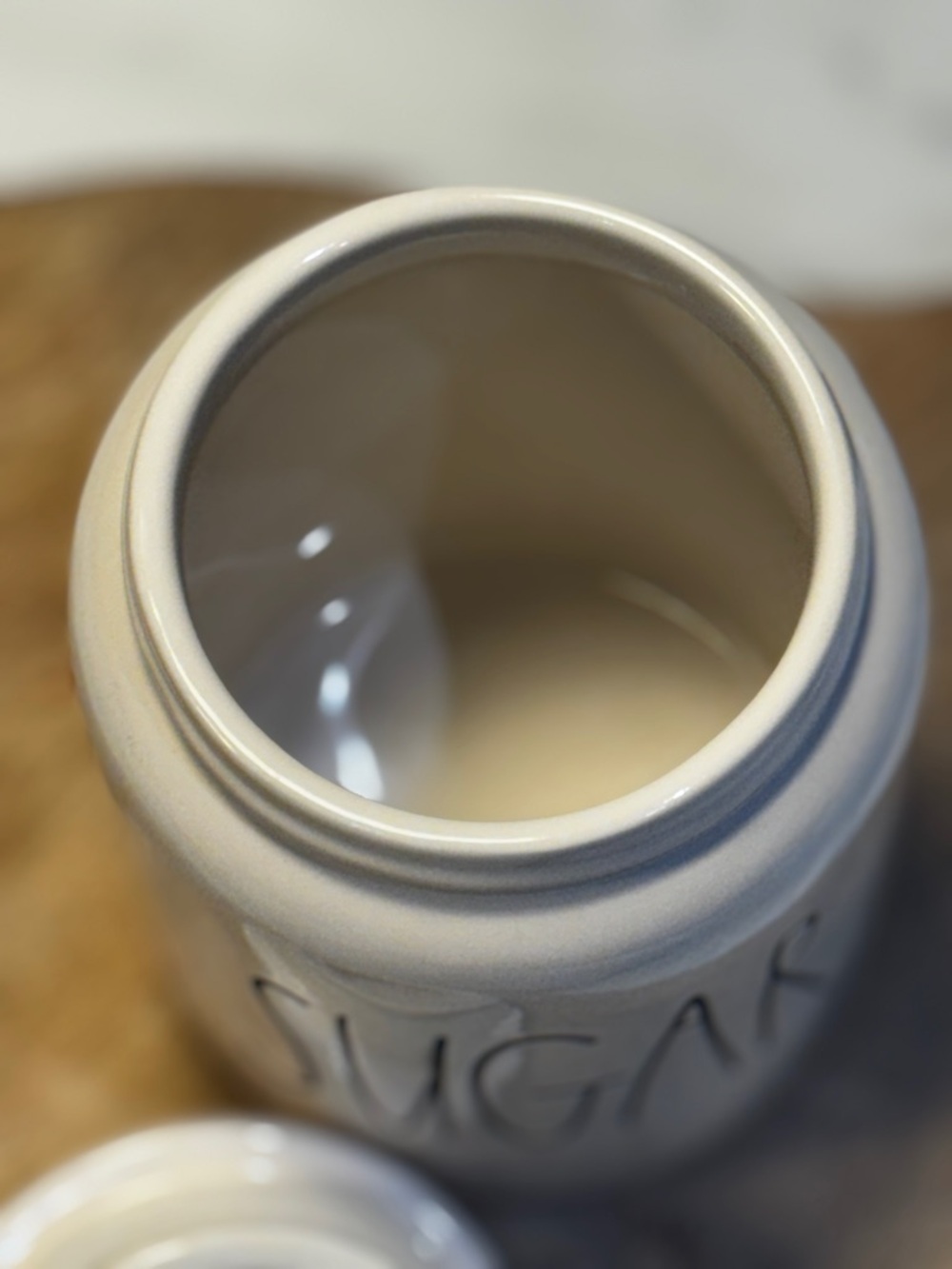 Rae Dunn Artisan Collection By Magenta Ivory "Sugar" Farmhouse Canister - Picture 4 of 5